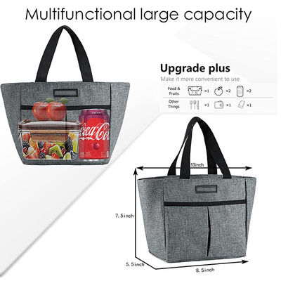 Grey Reusable Lunch Bags Customized Thermal Lunch Bags For Adults ODM