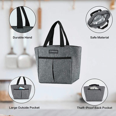 Grey Reusable Lunch Bags Customized Thermal Lunch Bags For Adults ODM