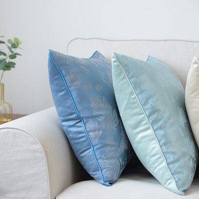 Soft Satin Jacquard Throw Pillows / Indoor Outdoor Throw Pillows Wrinkle Resistant