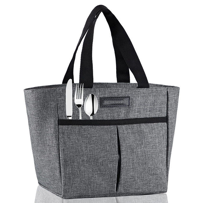 Grey Reusable Lunch Bags Customized Thermal Lunch Bags For Adults ODM